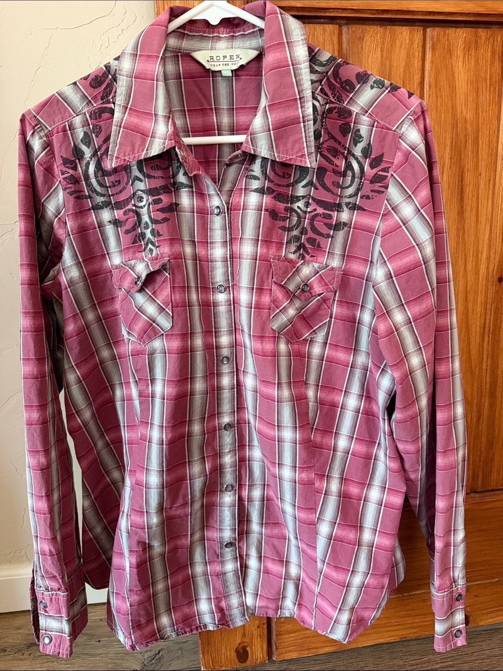 Roper "Wear the West" Pink Plaid Western Pearl Snap Shirt – XL – Like New